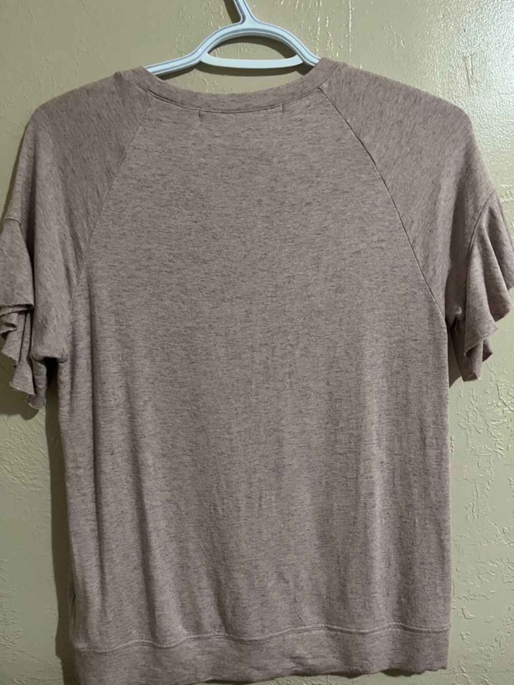 Michael Stars Dusty Mauve Ruffle-Sleeve Top - Picture 2 of 5